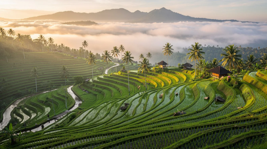 bali padi rice fields